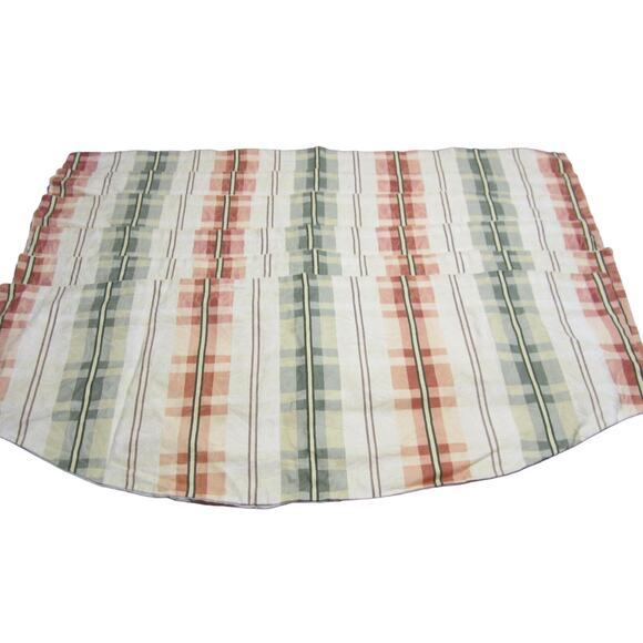 Vintage Valance Plaid Scalloped Window Treatments Kitchen Country Set 6 Handmade - Picture 1 of 10